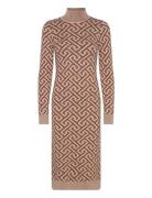 Vmaria Ls High-Neck Calf Dress Rep Brown Vero Moda