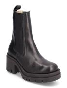 Slfsage Leather High Heel Chelsea Boot Black Selected Femme