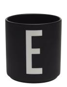 Black Porcelain Cups A-Z Black Design Letters