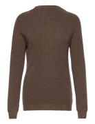 Rib Funnel Neck Sweater Brown Davida Cashmere