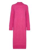 Slfrena Ls High Neck Knit Dress Camp Pink Selected Femme