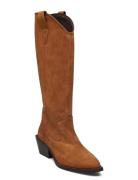 Biamona Western Boot High Suede Brown Bianco