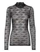 Lace Monogram Turtleneck Black HAN Kjøbenhavn