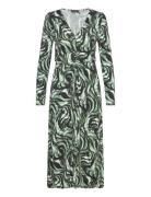 Slhanadi Printed V-Neck Dress Green Soaked In Luxury