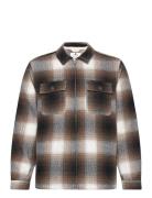 Akoscar Check Overshirt Brown Anerkjendt