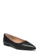 Londyn Burnished Leather Ballet Flat Black Lauren Ralph Lauren