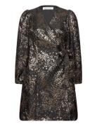 Slfpaula-Siv Golden Leo 3/4 Short Dressb Black Selected Femme