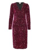 Yaspinko Sequin Ls Midi Dress - Show Red YAS