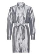 Slfsilva-Tonia Ls Shirt Dress B Silver Selected Femme