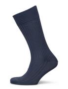 Indigo Ribbed Socks Blue AN IVY