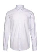 Poplin Square Print Slim Shirt White Calvin Klein