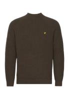 Shaker Stitch Mock Neck Jumper Khaki Lyle & Scott