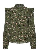 Vmsophia L/S Frill Shirt Wvn Boo Green Vero Moda