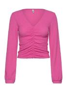 Onlmai L/S Ruching Top Cc Jrs Pink ONLY