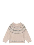 Contrasting Knit Sweater Beige Mango