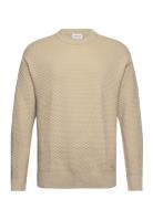 Texture Crew Neck Sweater Beige Calvin Klein