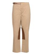 Leather-Trim Stretch Sateen Jodhpur Trou Beige Lauren Ralph Lauren