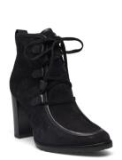 Mabel Leather-Trim Suede Bootie Black Lauren Ralph Lauren