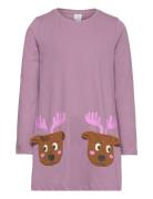 Tunic Forest W Pocket Print Purple Lindex