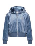 Sweater Zip Hood Velour Blue Lindex