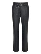 Leather-Effect Trousers With Belt Black Mango