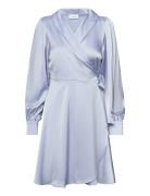 Vienna Ravenna L/S Short Wrap Dress-Noos Blue Vila