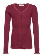 Rkbeatha Ls Cardigan W/ Lace Burgundy Rosemunde Kids