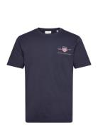 Reg Archive Shield Emb Ss T-Shirt Navy GANT