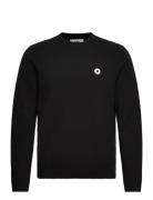 Tay Badge Lambswool Jumper Black Double A By Wood Wood