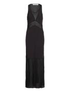 Beda - Sheer Panel Bias Dress Black Rabens Sal R
