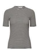 Srfenja Stripe Ss Top Black Soft Rebels