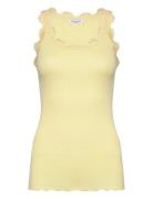 Rwbabette Sl U-Neck Long Lace Top Yellow Rosemunde