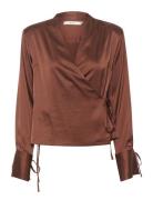 Walerygz Wrap Blouse Brown Gestuz