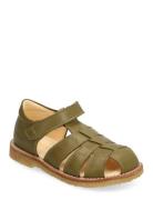 Sandals - Flat - Closed Toe Green ANGULUS