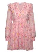 Viroman New V-Neck L/S Short Dress/Dc/Ka Pink Vila