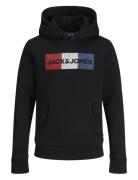 Jjecorp Logo Sweat Hood Jnr Black Jack & J S