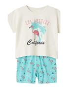 Nkfnightset Cap Pool Blue Flamingo Noos Patterned Name It