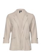 Vmjesmilo 3/4 Loose Blazer Wvn Ga Noos Cream Vero Moda