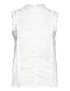 Monica Blouse Fancy Poplin White Naja Lauf