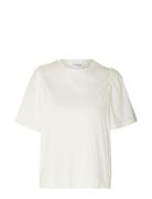 Slfpenelope 2/4 Ruffle Tee White Selected Femme