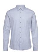 Mélange Herringb Shirt L/S Blue Lindbergh