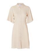 Slfgulia 2/4 Short Shirt Dress D Beige Selected Femme