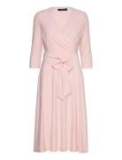 Surplice Jersey Dress Pink Lauren Ralph Lauren