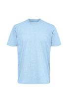 Slhrelaxcolman200 Ss O-Neck Tee S Blue Selected Homme