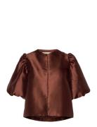 Cleo Pouf Sleeve Blouse Brown Malina