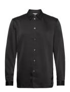 Supper Satin Printed L/S Shirt Black HAN Kjøbenhavn