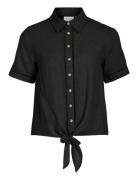 Vilinda S/S Knot Shirt/R Black Vila