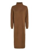 Md Wool Cash Roll-Nk Midi Dress Brown Tommy Hilfiger