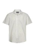 Giles Bowling Striped Shirt S/S Green Clean Cut Copenhagen