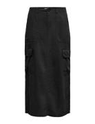 Onlmalfy-Caro Linen Long Skirt Pnt Black ONLY
